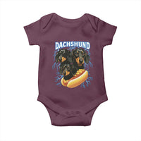 Dog Meme Baby Onesie Funny Dachshund Dog In A Hot Dog Costume - Wonder Print Shop