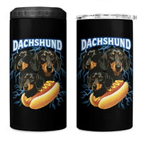 Dog Meme 4 in 1 Can Cooler Tumbler Funny Dachshund Dog In A Hot Dog Costume