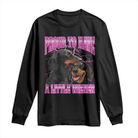 Funny Dachshund Dog Meme Long Sleeve Shirt Proud To Have A Little Wiener - Wonder Print Shop