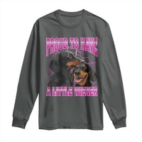Funny Dachshund Dog Meme Long Sleeve Shirt Proud To Have A Little Wiener - Wonder Print Shop