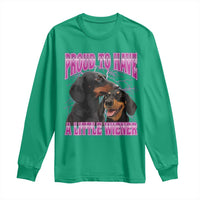 Funny Dachshund Dog Meme Long Sleeve Shirt Proud To Have A Little Wiener - Wonder Print Shop