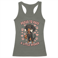 Dachshund Dog Lover Racerback Tank Top Proud To Have A Little Wiener - Wonder Print Shop