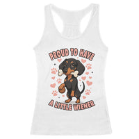 Dachshund Dog Lover Racerback Tank Top Proud To Have A Little Wiener - Wonder Print Shop
