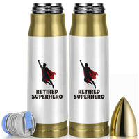 Retired Superhero Retirement Gift Bullet Tumbler Flying Red Cape Silhouette Graphic