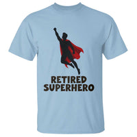 Retired Superhero Retirement Gift T Shirt Flying Red Cape Silhouette Graphic