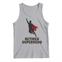Retired Superhero Retirement Gift Tank Top Flying Red Cape Silhouette Graphic