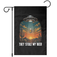 They Stole My Beer Garden Flag Funny UFO Abducting Beer Mug Vintage Western Gift