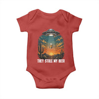 They Stole My Beer Baby Onesie Funny UFO Abducting Beer Mug Vintage Western Gift