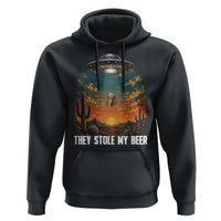 They Stole My Beer Hoodie Funny UFO Abducting Beer Mug Vintage Western Gift