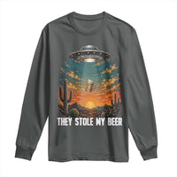 They Stole My Beer Long Sleeve Shirt Funny UFO Abducting Beer Mug Vintage Western Gift