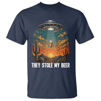 They Stole My Beer T Shirt Funny UFO Abducting Beer Mug Vintage Western Gift