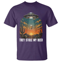 They Stole My Beer T Shirt Funny UFO Abducting Beer Mug Vintage Western Gift