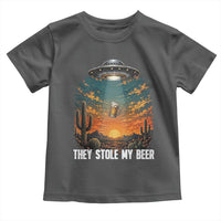 They Stole My Beer Toddler T Shirt Funny UFO Abducting Beer Mug Vintage Western Gift