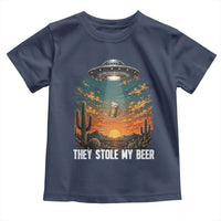 They Stole My Beer Toddler T Shirt Funny UFO Abducting Beer Mug Vintage Western Gift