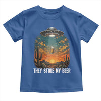 They Stole My Beer Toddler T Shirt Funny UFO Abducting Beer Mug Vintage Western Gift
