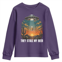 They Stole My Beer Youth Sweatshirt Funny UFO Abducting Beer Mug Vintage Western Gift