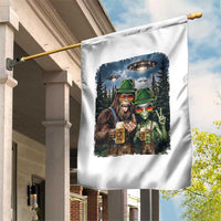 Funny Bigfoot Alien Oktoberfest Garden Flag Selfie Beer Party German Lederhosen UFO Gift