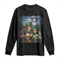 Funny Bigfoot Alien Oktoberfest Long Sleeve Shirt Selfie Beer Party German Lederhosen UFO Gift