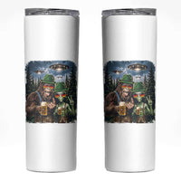 Funny Bigfoot Alien Oktoberfest Skinny Tumbler Selfie Beer Party German Lederhosen UFO Gift