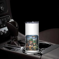Funny Bigfoot Alien Oktoberfest Skinny Tumbler Selfie Beer Party German Lederhosen UFO Gift