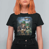 Funny Bigfoot Alien Oktoberfest T Shirt For Women Selfie Beer Party German Lederhosen UFO Gift