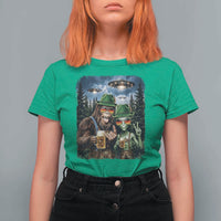 Funny Bigfoot Alien Oktoberfest T Shirt For Women Selfie Beer Party German Lederhosen UFO Gift