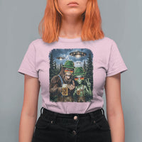 Funny Bigfoot Alien Oktoberfest T Shirt For Women Selfie Beer Party German Lederhosen UFO Gift