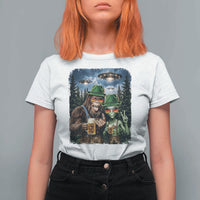 Funny Bigfoot Alien Oktoberfest T Shirt For Women Selfie Beer Party German Lederhosen UFO Gift