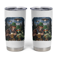 Funny Bigfoot Alien Oktoberfest Tumbler Cup Selfie Beer Party German Lederhosen UFO Gift