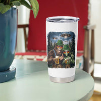 Funny Bigfoot Alien Oktoberfest Tumbler Cup Selfie Beer Party German Lederhosen UFO Gift