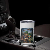 Funny Bigfoot Alien Oktoberfest Tumbler Cup Selfie Beer Party German Lederhosen UFO Gift
