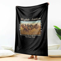 Buffalo Soldiers Black Cavalry 1866 Throw Blanket African American Military History Black History Gift