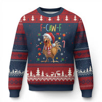 Funny F Caw F Chicken Joke Gift Ugly Christmas Sweater Xmas Gift - Wonder Print Shop