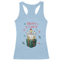 Merry F-Caw-F Chicken Racerback Tank Top Funny Christmas Gift - Wonder Print Shop