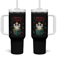 Merry F-Caw-F Chicken Tumbler With Handle Funny Christmas Gift - Wonder Print Shop