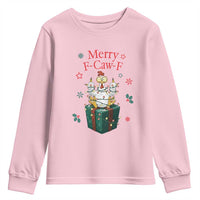 Merry F-Caw-F Chicken Youth Sweatshirt Funny Christmas Gift - Wonder Print Shop