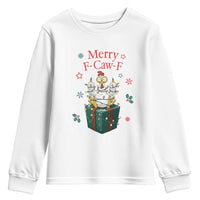 Merry F-Caw-F Chicken Youth Sweatshirt Funny Christmas Gift - Wonder Print Shop