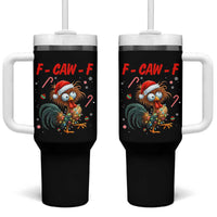 Funny F Caw F Chicken Meme Tumbler With Handle Christmas Gift - Wonder Print Shop