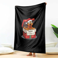 Merry F Caw F Santa Chicken Throw Blanket Funny Christmas Gift - Wonder Print Shop
