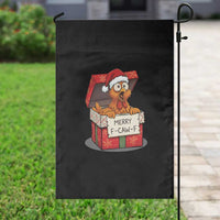 Merry F Caw F Santa Chicken Garden Flag Funny Christmas Gift - Wonder Print Shop