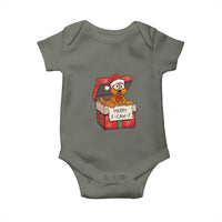 Merry F Caw F Santa Chicken Baby Onesie Funny Christmas Gift - Wonder Print Shop