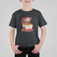 Merry F Caw F Santa Chicken T Shirt For Kid Funny Christmas Gift - Wonder Print Shop