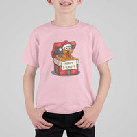 Merry F Caw F Santa Chicken T Shirt For Kid Funny Christmas Gift - Wonder Print Shop
