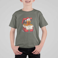 Merry F Caw F Santa Chicken T Shirt For Kid Funny Christmas Gift - Wonder Print Shop