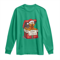 Merry F Caw F Santa Chicken Long Sleeve Shirt Funny Christmas Gift - Wonder Print Shop