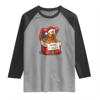 Merry F Caw F Santa Chicken Raglan Shirt Funny Christmas Gift - Wonder Print Shop
