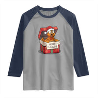 Merry F Caw F Santa Chicken Raglan Shirt Funny Christmas Gift - Wonder Print Shop