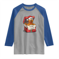 Merry F Caw F Santa Chicken Raglan Shirt Funny Christmas Gift - Wonder Print Shop