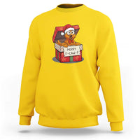 Merry F Caw F Santa Chicken Sweatshirt Funny Christmas Gift - Wonder Print Shop