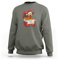 Merry F Caw F Santa Chicken Sweatshirt Funny Christmas Gift - Wonder Print Shop